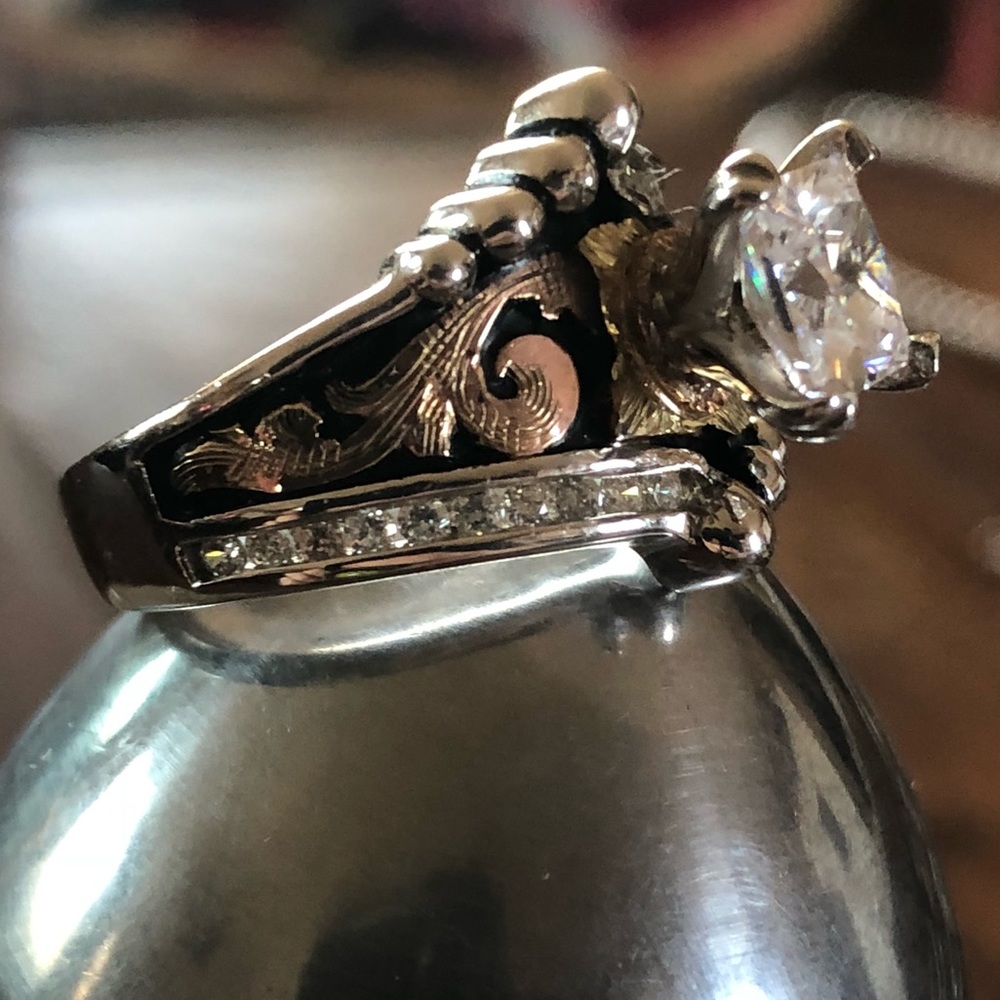 🆕 Bob Berg Princess Cut Ring Stamped .925 & 10K - Picture 4 of 5